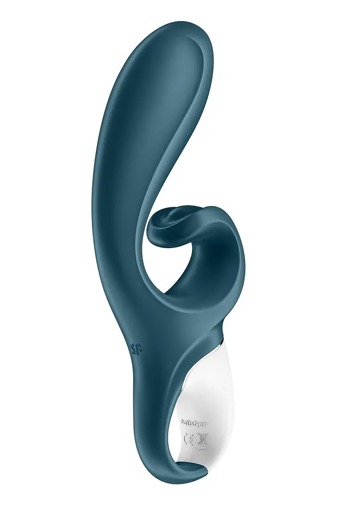 Смарт вібратор-кролик Satisfyer Hug Me Bluegrey, 2 мотори, діаметр 4,2см, широка кліторальна частина - фото 3