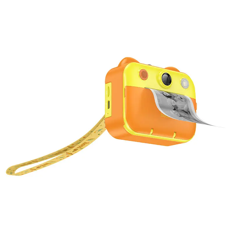 Дитячий фотоапарат HOCO DV204 з функцією миттєвого друку, підтримка microSD card, Orange/Yellow, Box - фото 3