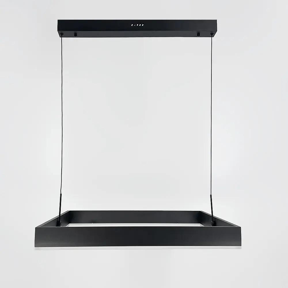 Черная люстра с подвесным квадратом 60 см Ст. MJ 223-600 BK Line F - фото 8