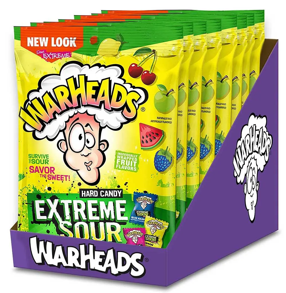 Льодяники Warheads Extreme Sour Hard Candy Peg Bag 56г - фото 3