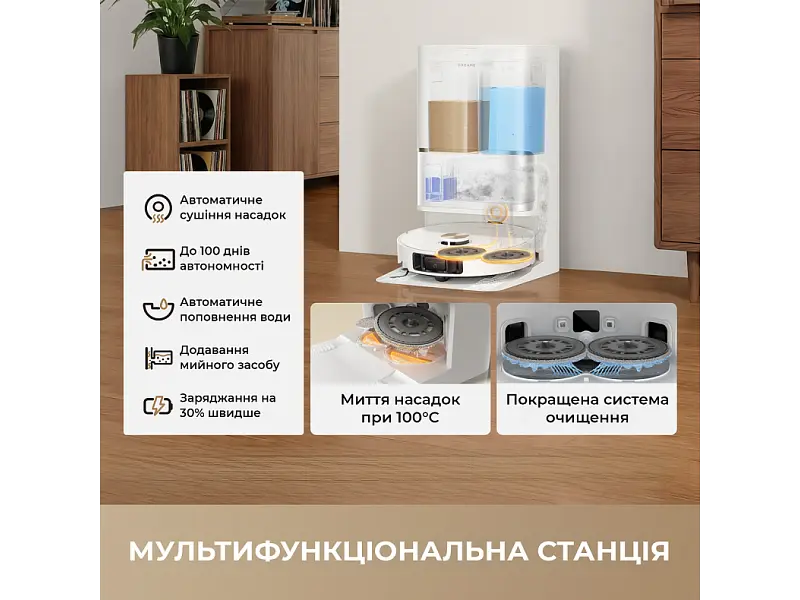 Робот-пилосос з вологим прибиранням Dreame Bot L50 Ultra AE White (RLL51SE-wh) - фото 2