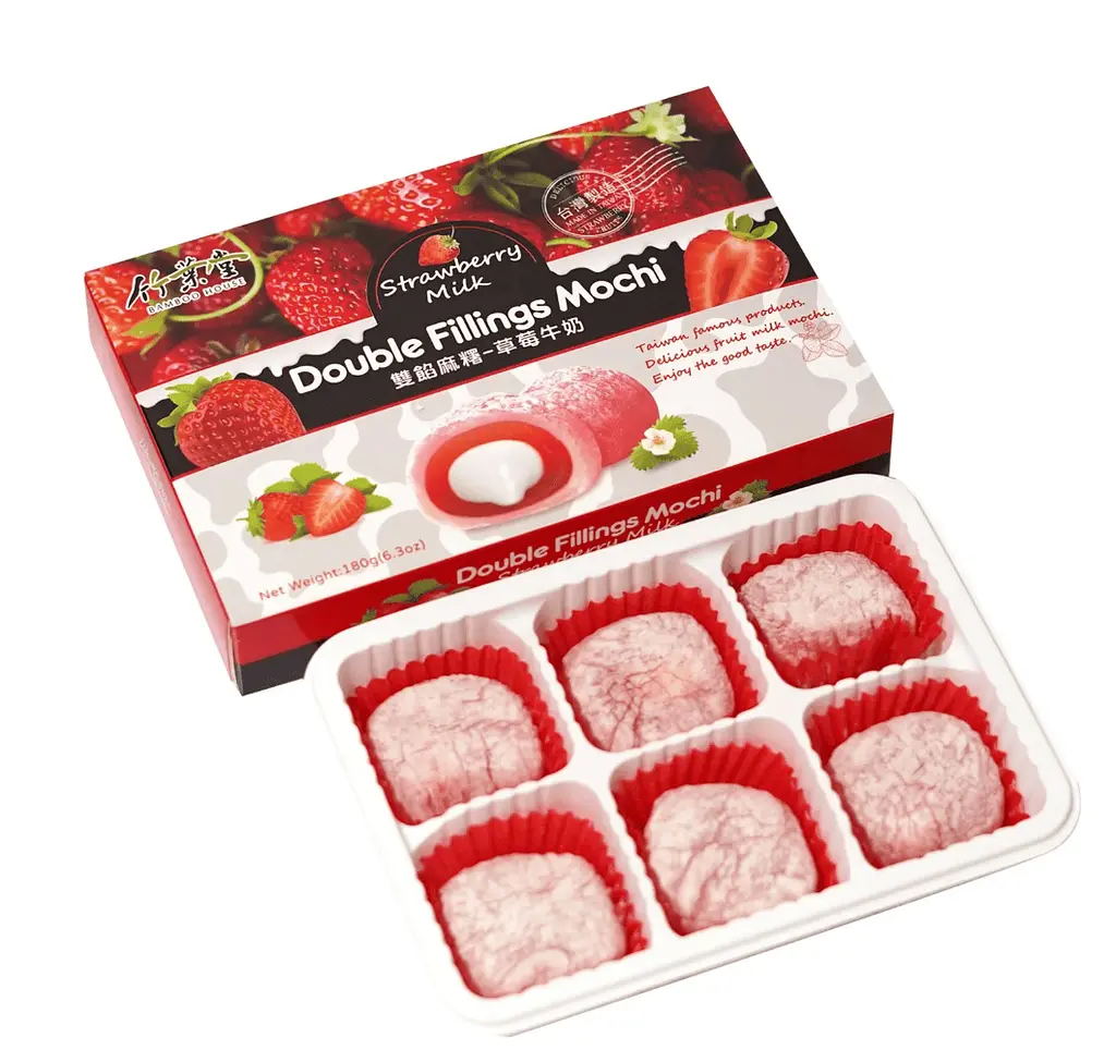 Тістечка моті Bamboo House Double Fillings Mochi Strawberry Milk 180г - фото 3