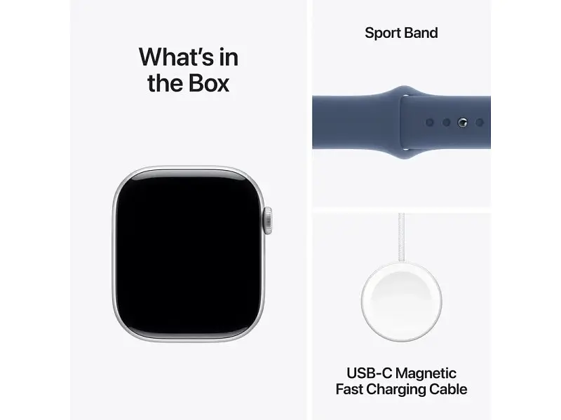 Смарт-годинник Apple Watch Series 10 GPS 46mm Silver Alu. Case w. Denim Sport Band - S/M (MWWL3) - фото 8