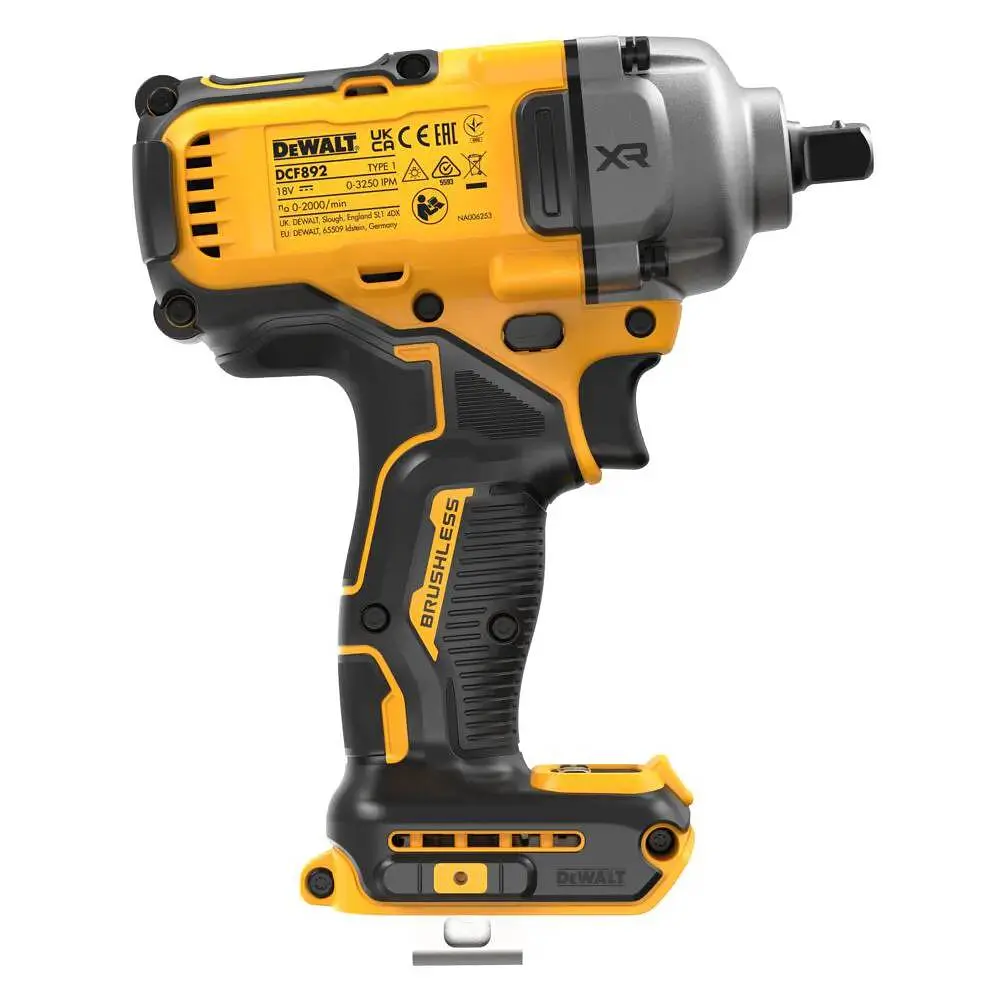 Гайковерт ударний DeWALT XR Li-Ion безщітковий 18В 1084 Нм 2000 об/хв 3250 уд/хв 1/2" 1.67 кг без АКБ і ЗП та валізи - фото 7