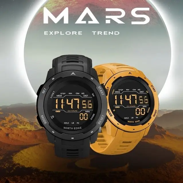 Годинник North Edge MARS Pro Black 5BAR - фото 9