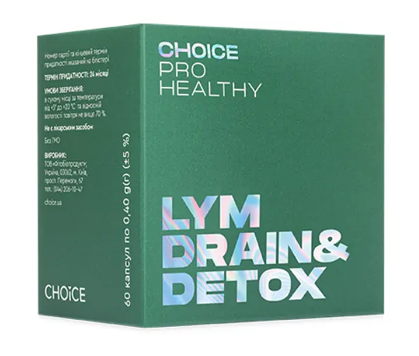 Лімфодренаж і тотальна детоксикація LYM Drain&Detox 60 капсул