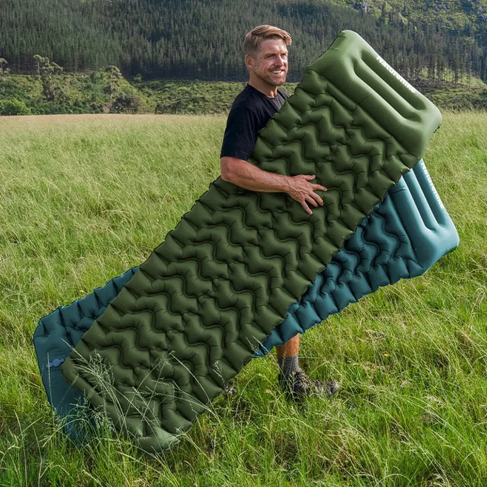 Матрац туристичний надувний одномісний Naturehike CNK2550WS019, 200x60x9.5 см, синій, прямокутний із мішком для надування - фото 5