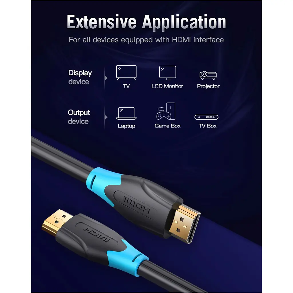 Кабель мультимедійний HDMI M to HDMI M 15.0m 4K30Hz black Vention (AACBN) - фото 2