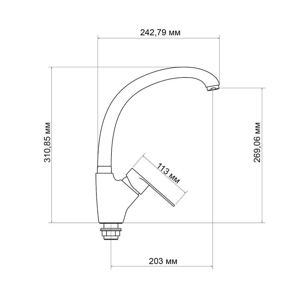 Змішувач для кухні Lidz Tani 007F (k40) LDTAN007FCRM44970 Chrome - фото 2