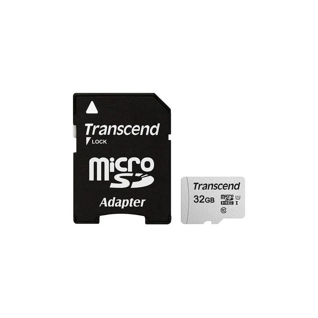Карта пам'яті Transcend 32GB microSDHC class 10 UHS-I U1 (TS32GUSD300S-A) - фото 2