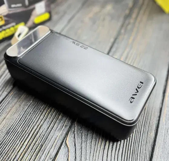 Повербанк Power Bank AWEI PA-12 портативна батарея швидка зарядка 22.5W 30 000 mAh Чорний - фото 4