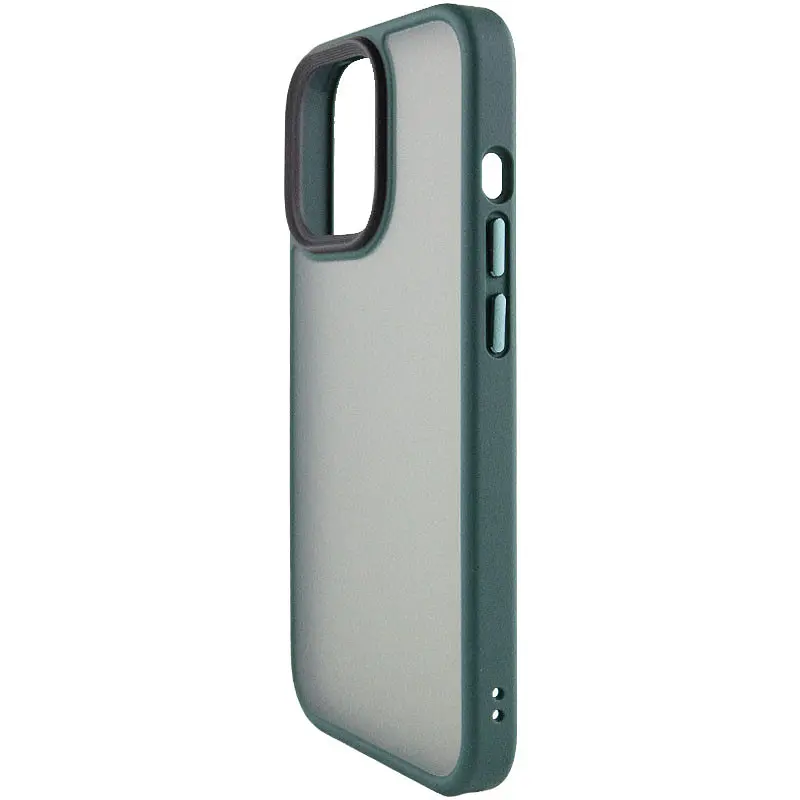 TPU+PC чохол Metal Buttons для Apple iPhone 15 Pro Max (6.7) Зелений / Dark Green - фото 3