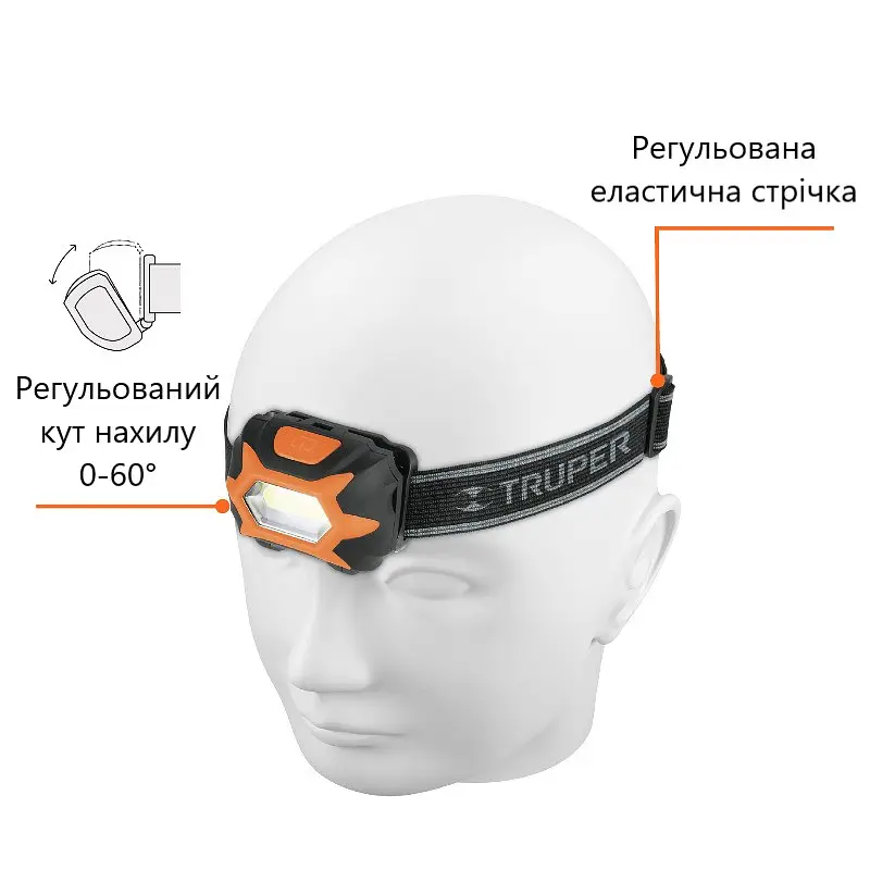 Налобный светодиодный фонарик Truper туристический 150 Lm (LI-CA-150) - фото 3