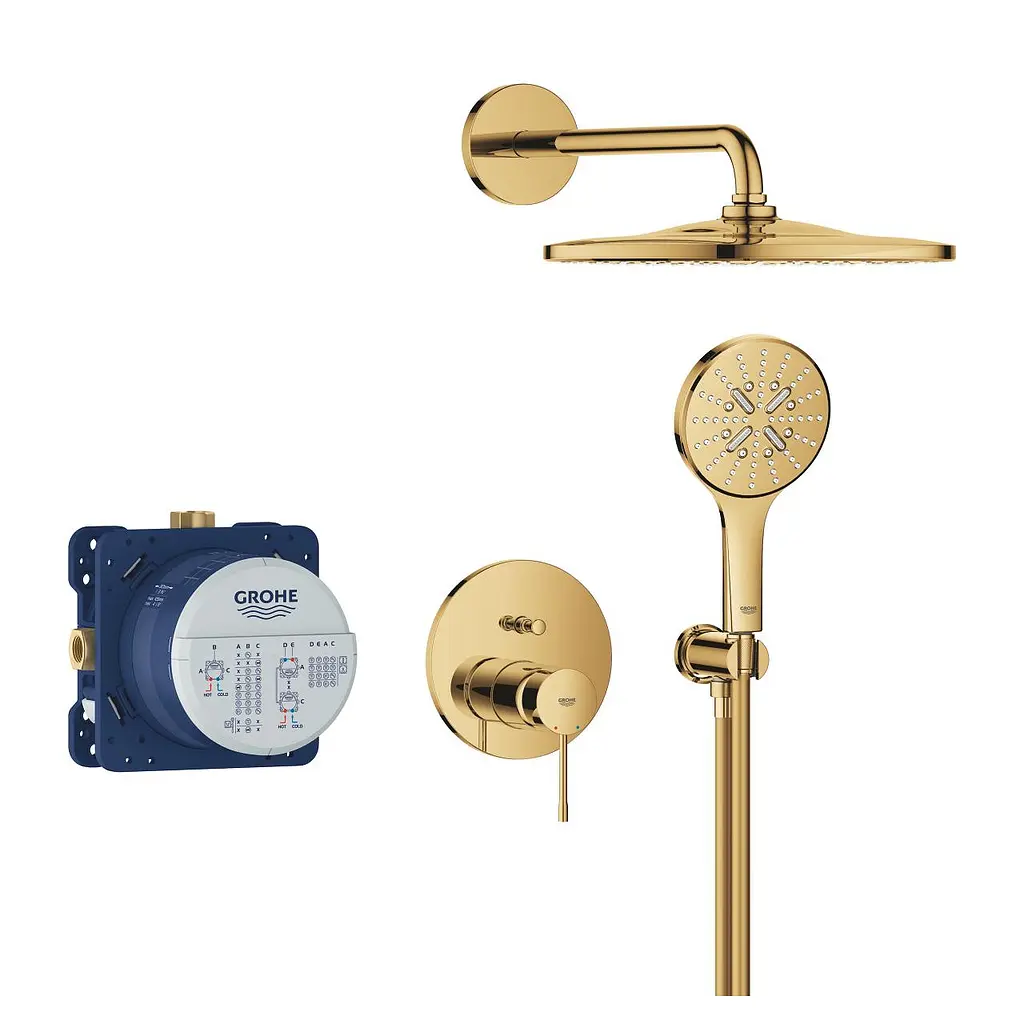 Душова система прихованого монтажу Grohe Essence з Rainshower Mono 310 25287GL0, Золотий - фото 2
