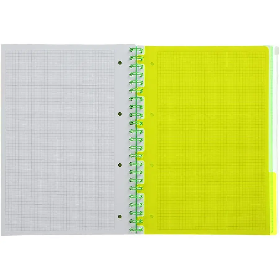Зошит на пружині Buromax Neon А4 (210x297) 120 аркушів 3 PVC зелений (BM.24349911-04) - фото 4