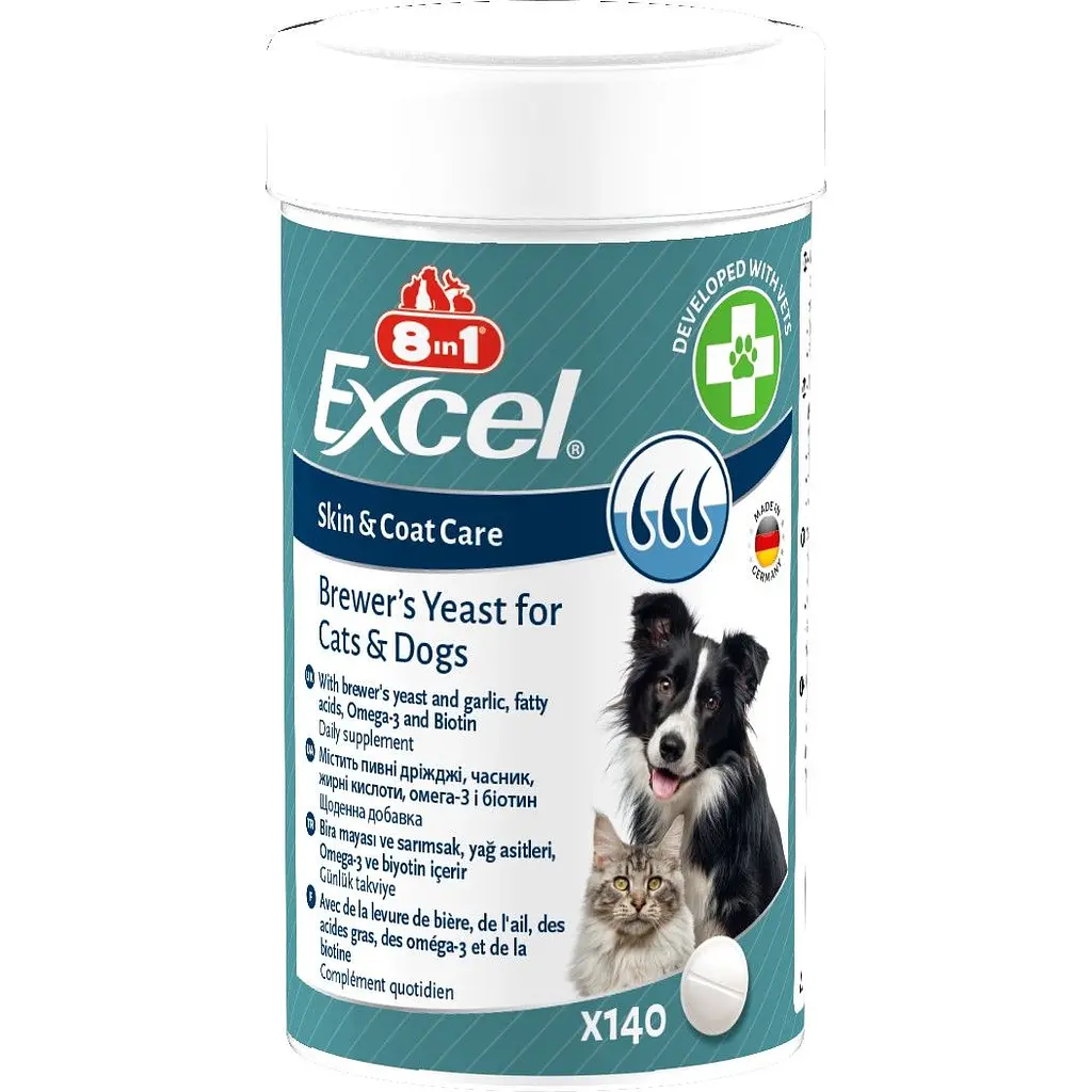 Пивные дрожжи для собак и котов 8in1 Excel Brewers Yeast, 56 г, 140 шт. (660469 /109495) - фото 3