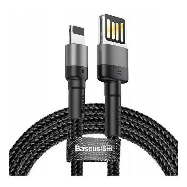 Кабель Baseus Cafule Cable ( special edition ) USB to Lightning 2.4A 1m Grey + Чорний