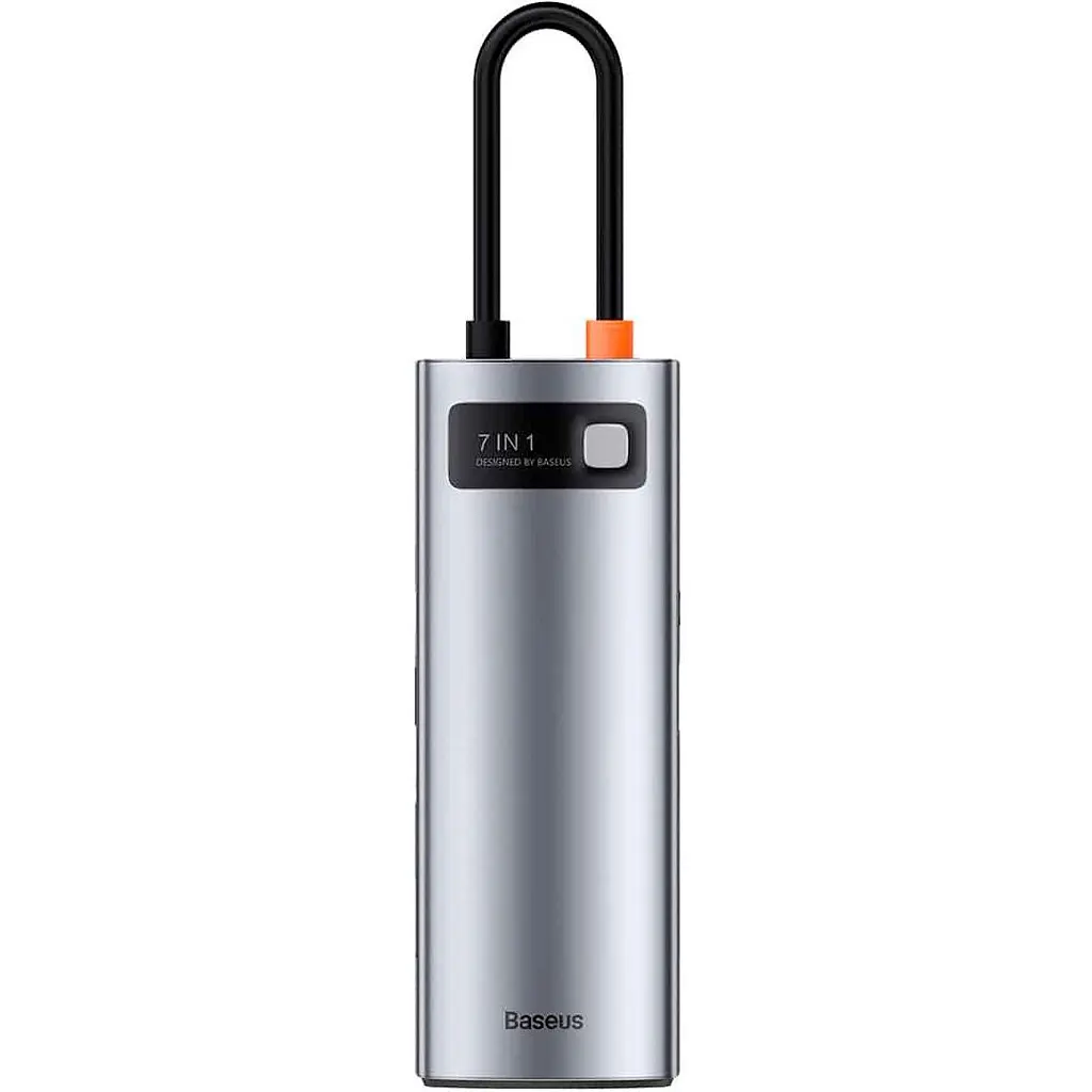 USB-хаб Baseus Metal Gleam Series 7-in-1 Multifunctional Type-C HUB Gray (WKWG020113) [72632] - фото 2
