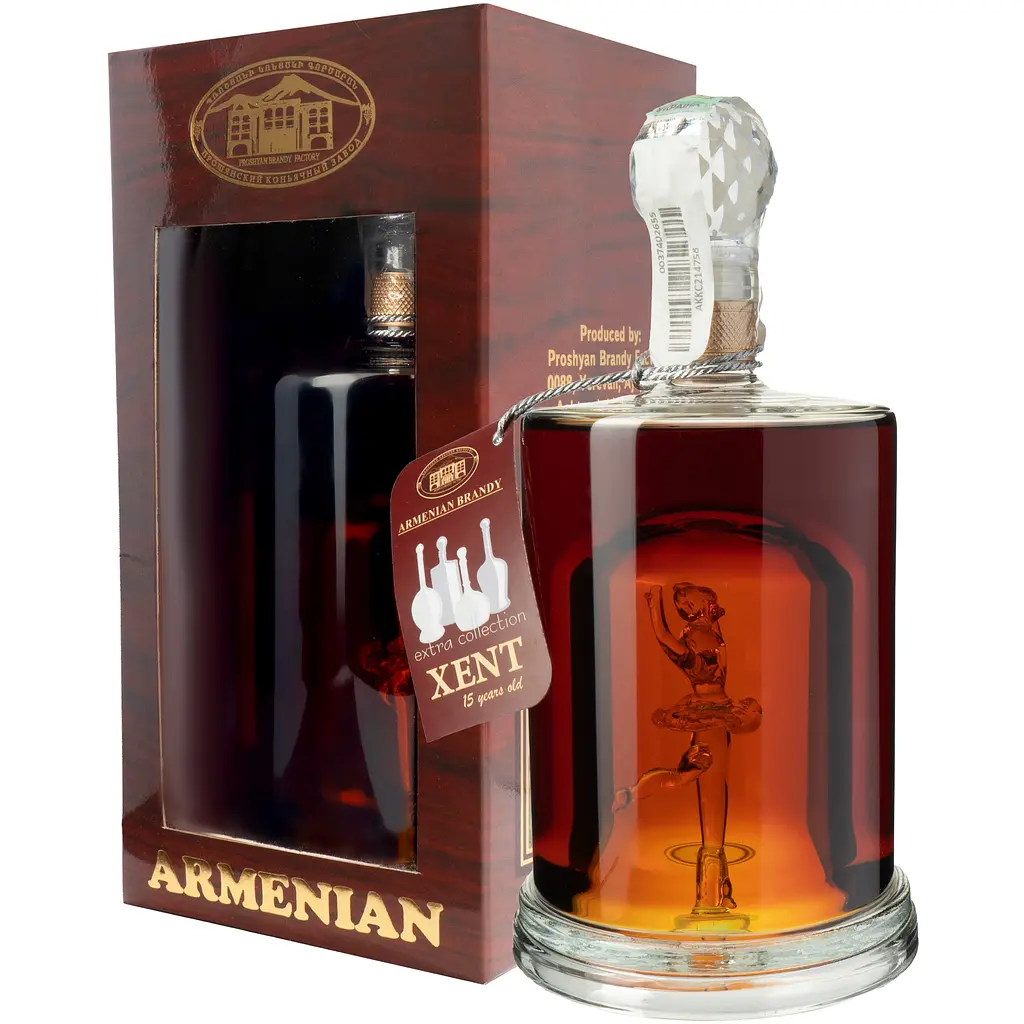 Бренді Proshyan Armenian Хент 15 років 40% 0.5 л в коробці