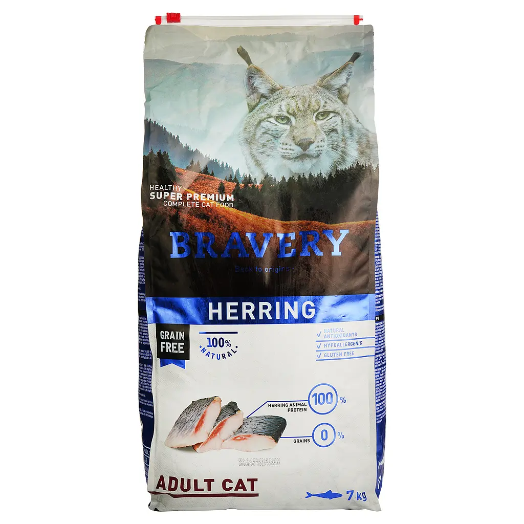 Сухий корм для котів Bravery Herring Adult Cat з оселедцем 7 кг (0661 BR HERR _7KG) - фото 2