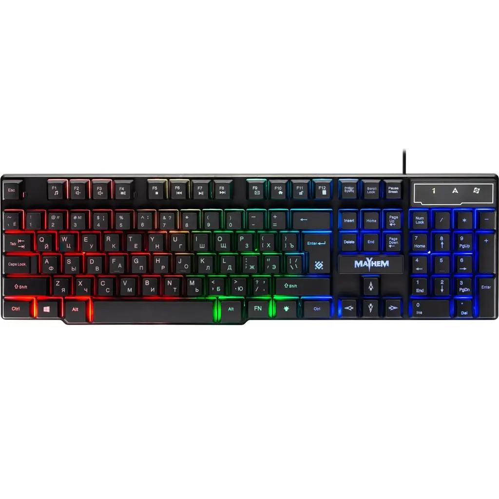 Клавіатура ігрова Defender Mayhem GK-360DL UA RGB,19 Anti-Ghost (45362) - фото 7