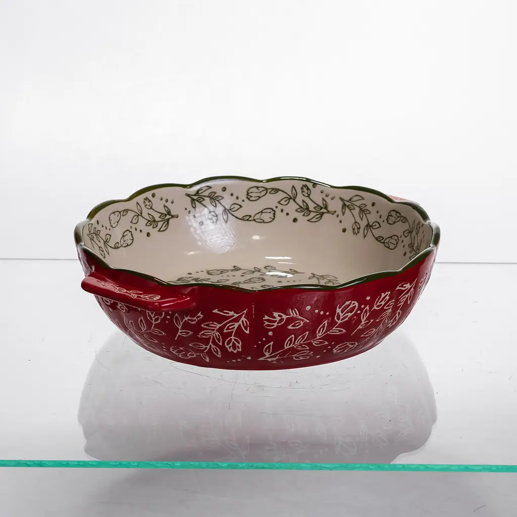 Форма для запекания Vintage Ø20 (см) круглая форма для выпекания в духовке с ручками Красный Yiwu HM04-06 - фото 4