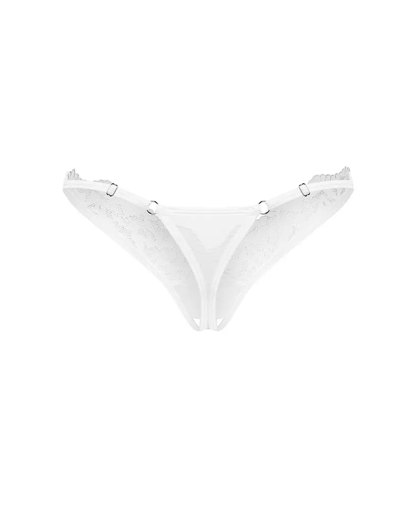 Трусики-стрінги Obsessive Arrowel 2XL/3X білий - фото 3