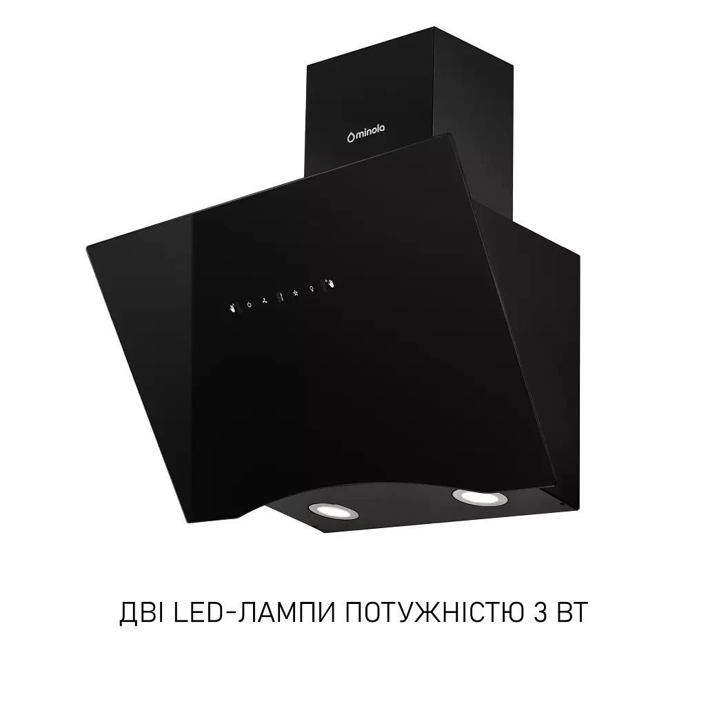 Вытяжка декоративная наклонная Минола HVS 6812 BL 1200 LED - фото 3