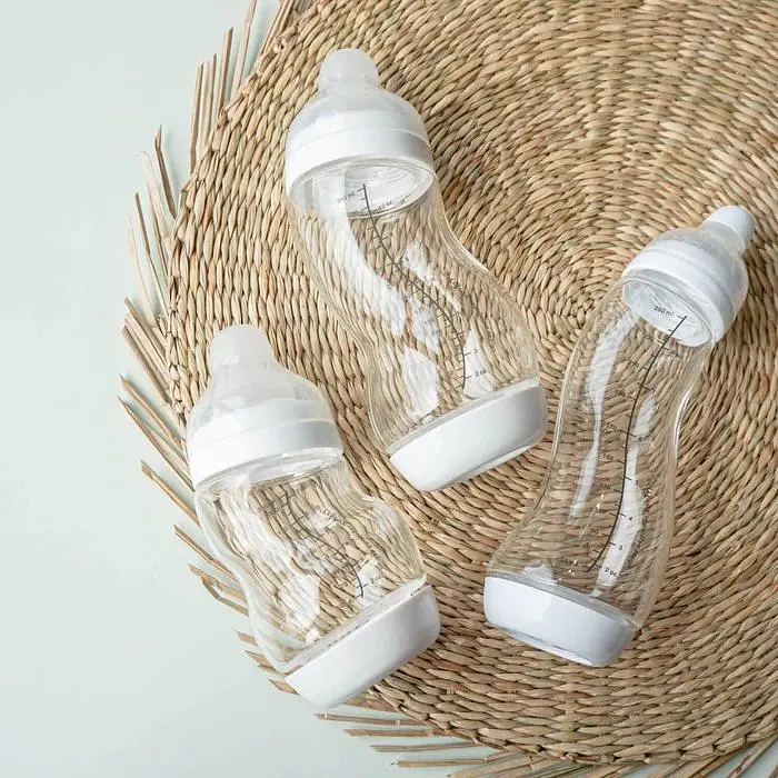 Скляна антиколікова пляшечка Difrax S-bottle Wide Blue з силіконовою соскою 310 мл (737FE Blue) - фото 7
