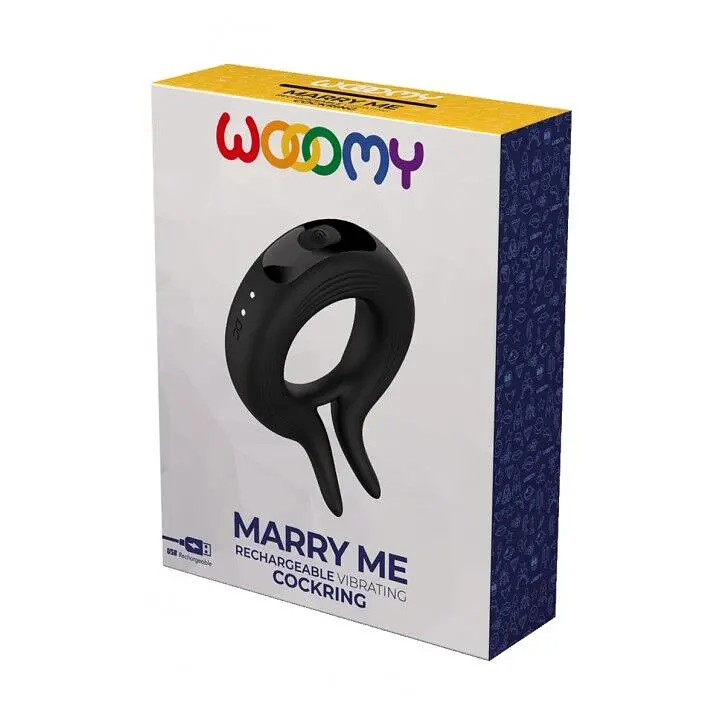 Ерекційне віброкільце Wooomy Marry Me, перезаряджувальне, 10 режимів вібрації, діаметр 4 см - фото 4