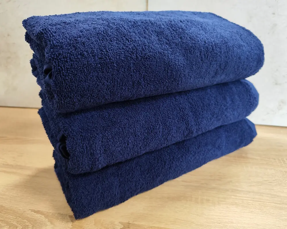 Набір турецьких махрових однотонних рушників Zeron 3 штуки 70х140 Dark Blue щільність 500 г/м2 - фото 2
