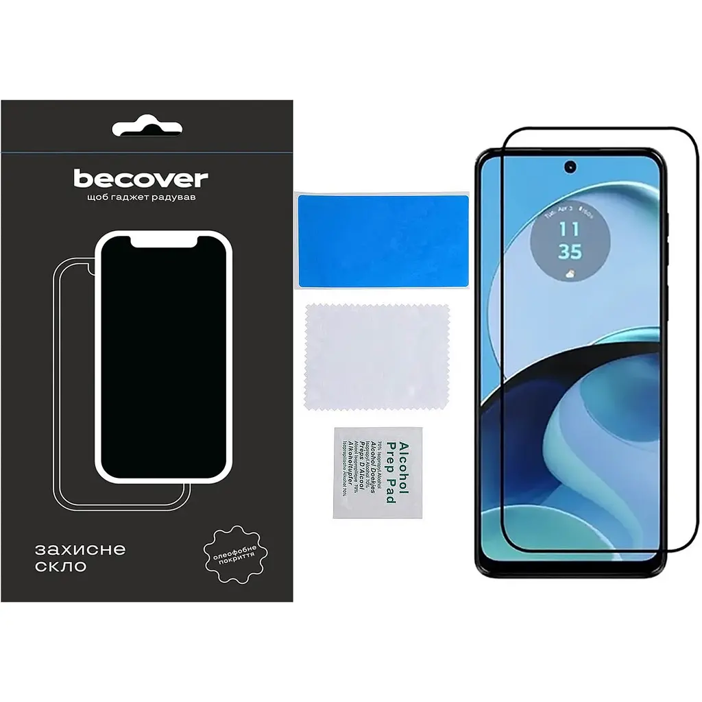 Захисне скло BeCover для Motorola Moto G14 Black (709935) - фото 2
