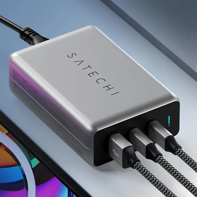 Мережевий зарядний пристрій Satechi 100 Вт USB-C PD Compact GaN Space Gray (ST-TC100GM-EU) - фото 5