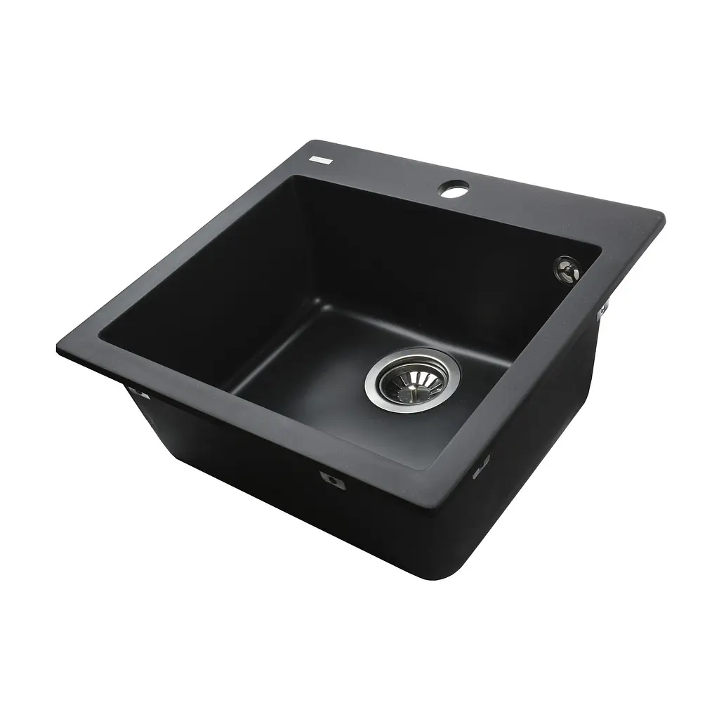 Гранитная мойка Globus Lux Aosta черный 490x455мм-А0002 - фото 4