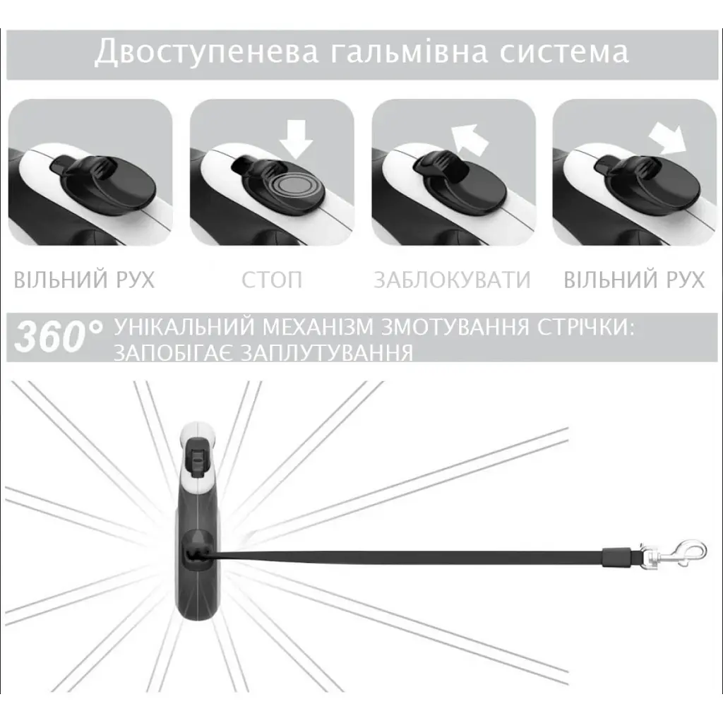 Повідець для собак WAUDOG R-leash Авокадо світловідбиваюча стрічка S 5 м (8124-0048-01) - фото 4