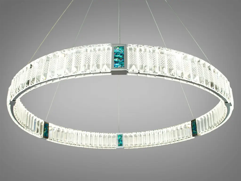 Кришталева світлодіодна LED люстра для високих стель Diasha 81028-800HR - фото 2