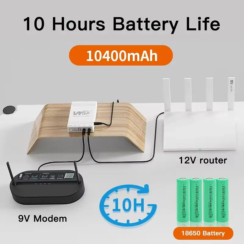 Джерело безперебійного живлення UPS WGP-103 для роутера/модему 10400 mAh - фото 4