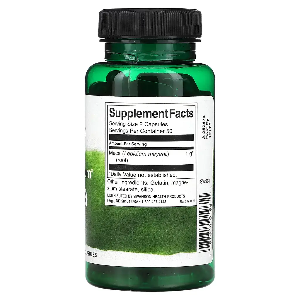 Мака Maca Full Spectrum 500 mg 100 капсул Swanson vit0005408 - фото 2