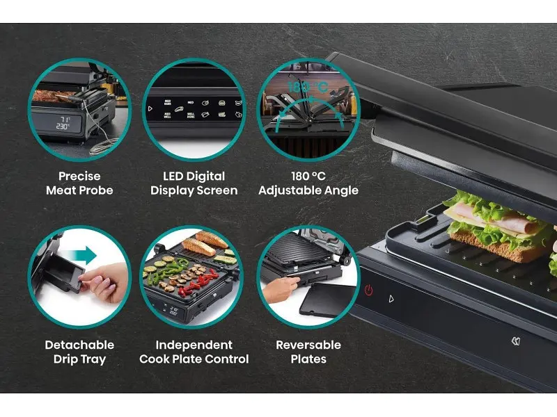 Контактний гриль Hisense HCG1600DBT - фото 5