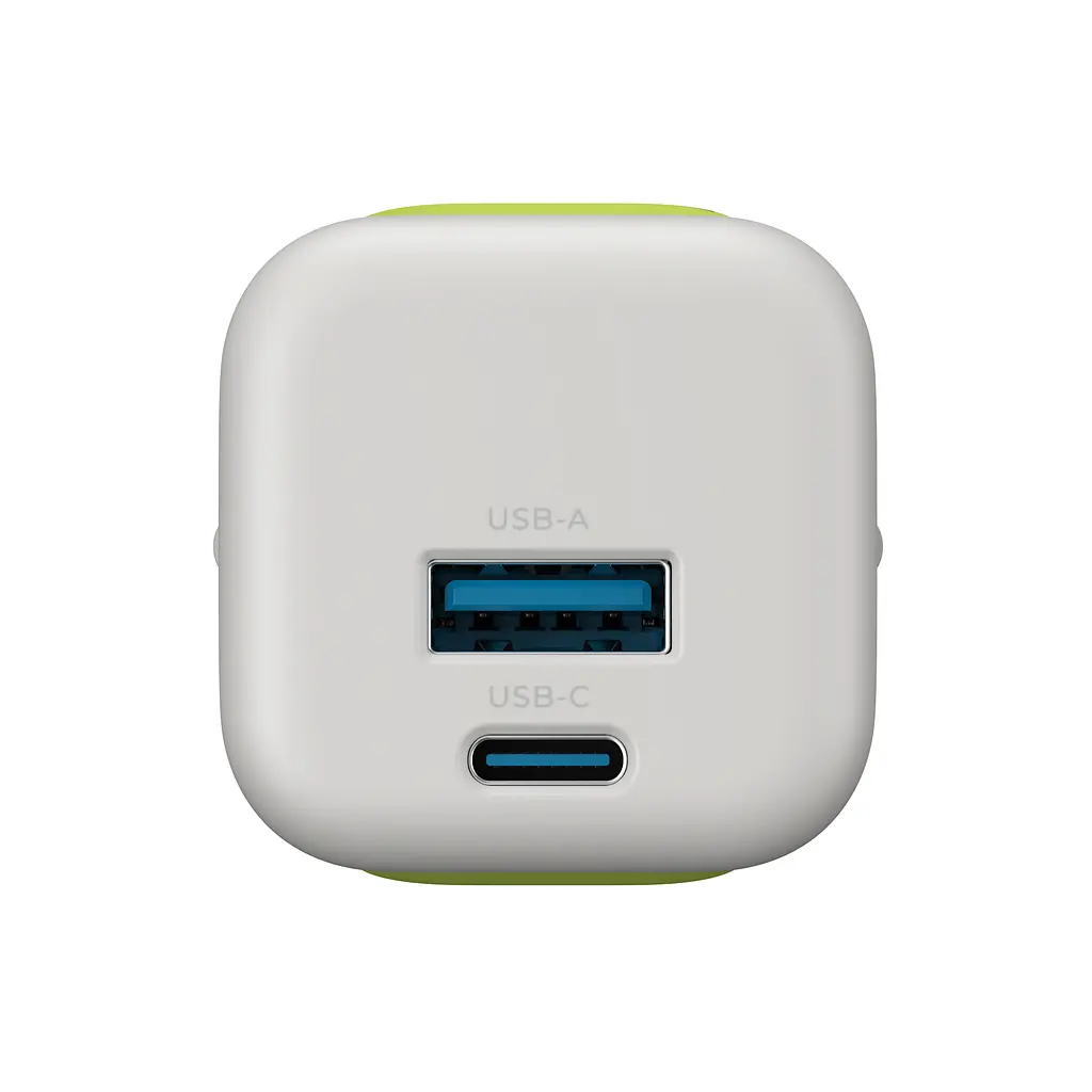 Зарядний пристрій HAVIT HV-UC230 GaN 33W USB-A+USB-C Gray/Green HAVIT (29274-000) - фото 3