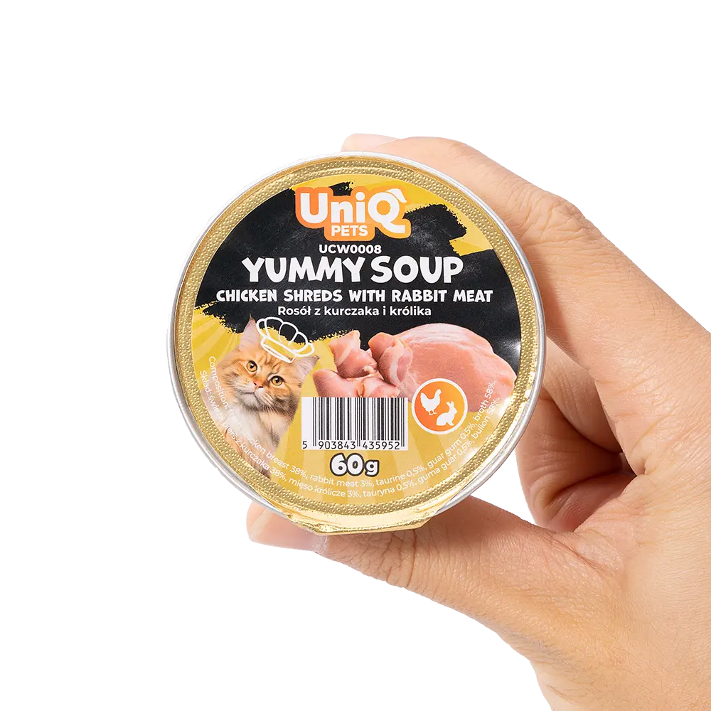 Суп для кішок UNIQ PETS CAT WET FOOD YUMMY SOUP з курячими шматочками та м'ясом кролика, 60 г - фото 2