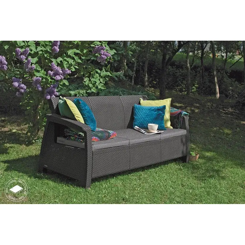 Софа садова пластикова Allibert Corfu love seat max сіра - фото 4