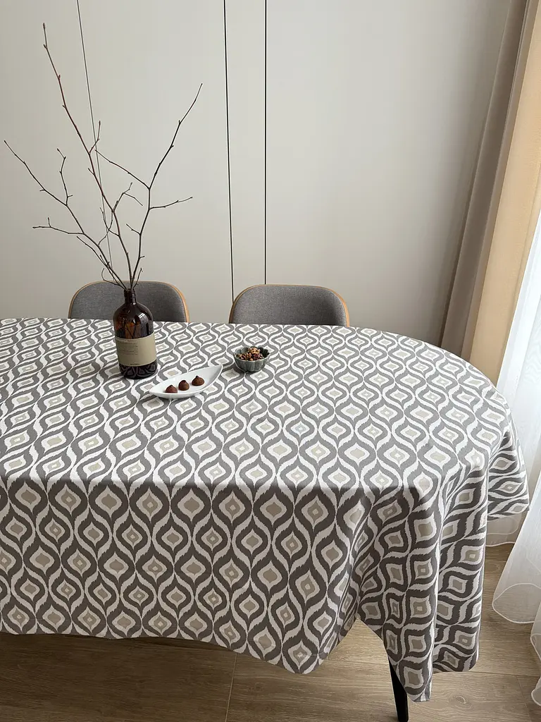 Скатертина столова Ecotton DUCK 150х170 см водовідштовхувальна Абстракт сірий (27951/29) (25033) - фото 6