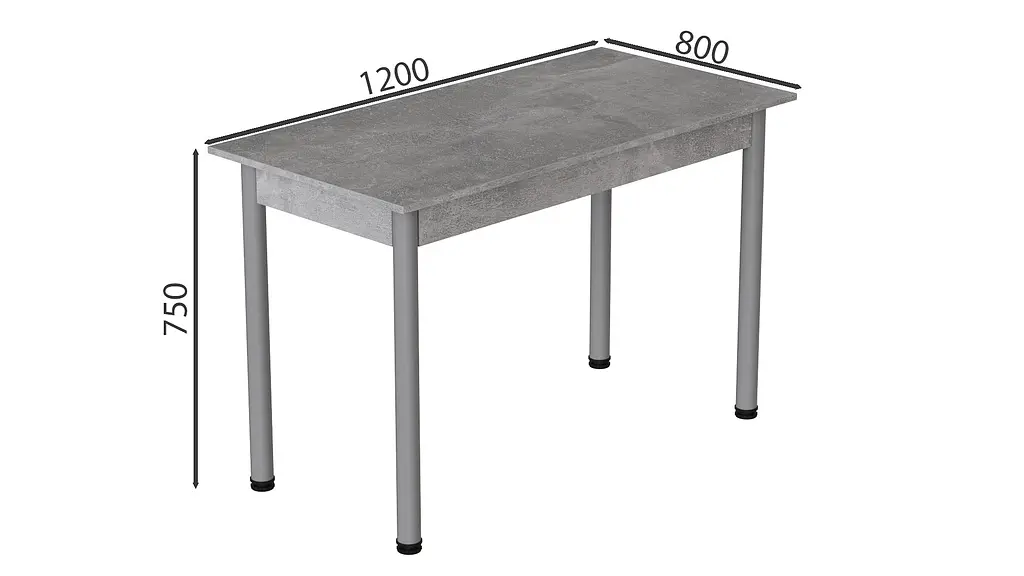 Стол кухонный Ferrum-decor Бенита 75x120x80 Серый ДСП Бетон 16мм (FRD-105571) - фото 4