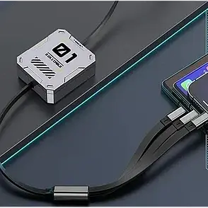 Кабель для зарядки 3 в 1 USB Type-C Micro USB и Lightning адаптер переходник тройной шнур - фото 2