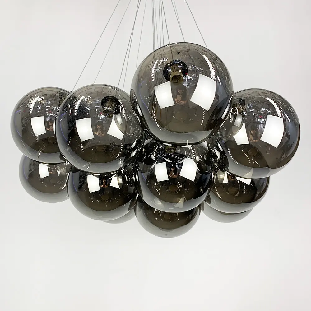 Люстра-пучок на 12 графитовых плафонах Line.F MJ 140-650 CH+CR - фото 3