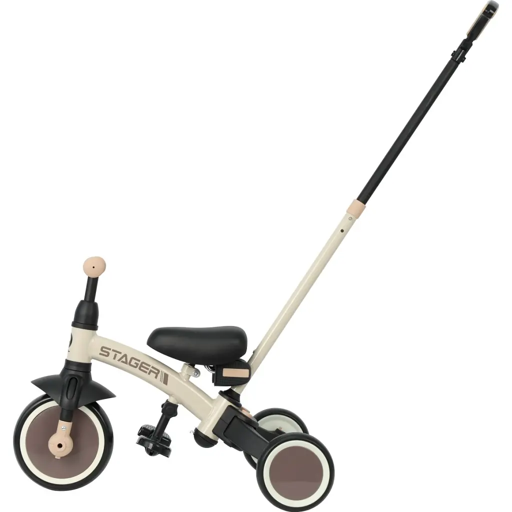 Дитячий велосипед QPlay Stager 3 в 1 з ручкою, біговел, Beige-Brown (T80STAGERBeigeBrown) - фото 8