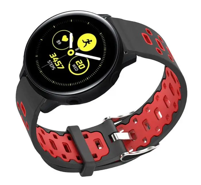 Спортивний ремінець Primo Perfor Classic для годинника Samsung Galaxy Watch Active/Active 2 Black Red - фото 2