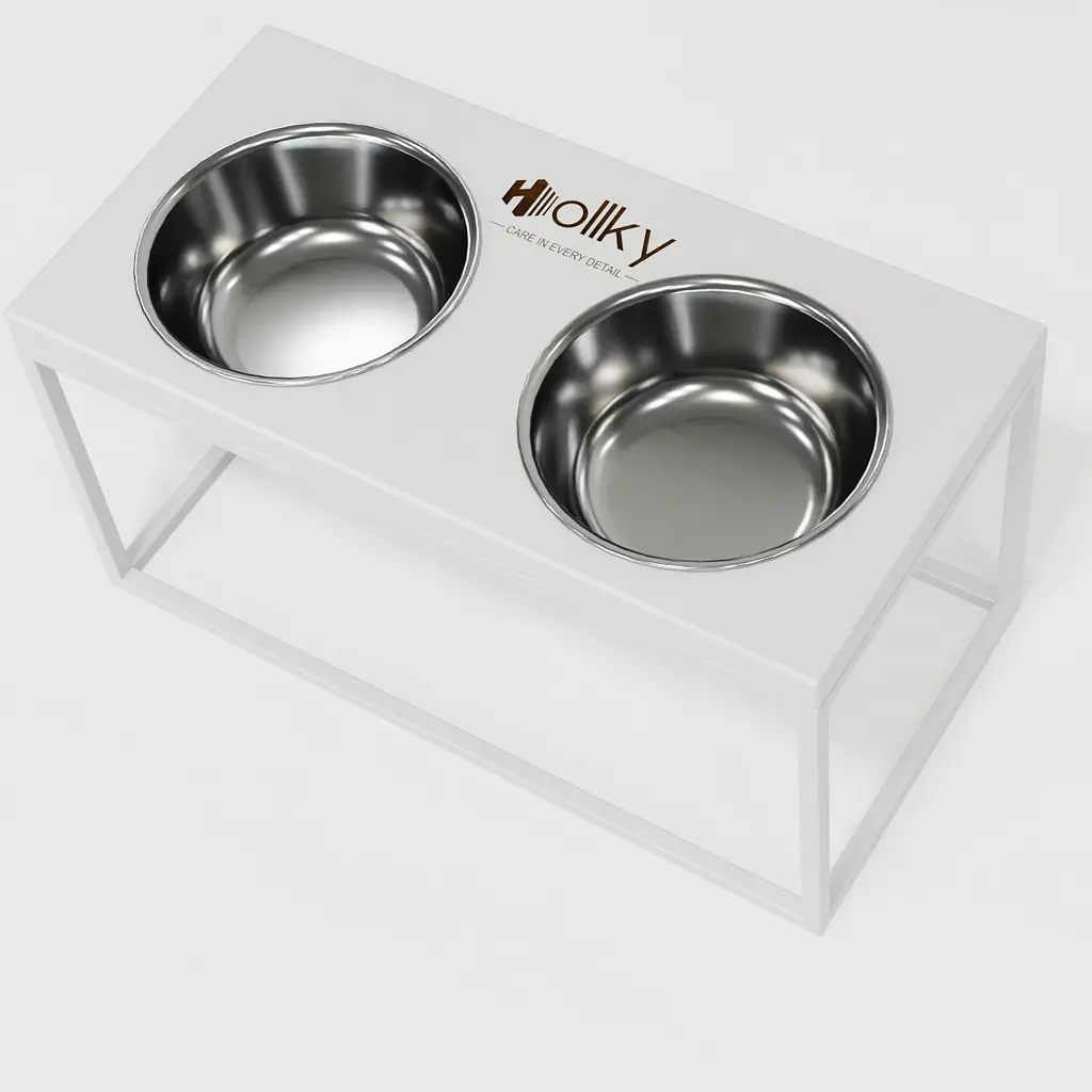 Hollky Base L — миски на підставці для середніх і великих собак (2 × 0,95 л, висота 20 см) - фото 6