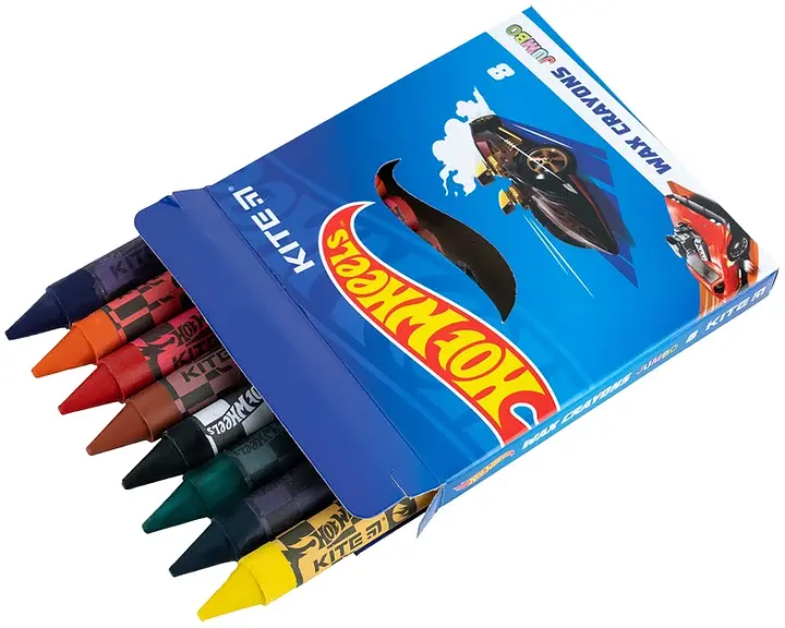 Мел восковий, 8 кольорів Jumbo Hot Wheels HW24-076 Kite - фото 2